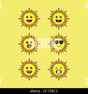 This illustration depicts the sun's mascot. This illustration can be used for various needs both for commercial, educational or personal needs. Stock Vector