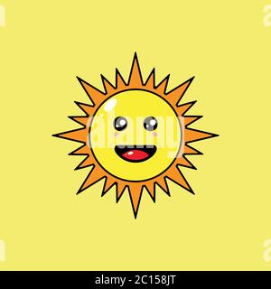 This illustration depicts the sun's mascot. This illustration can be used for various needs both for commercial, educational or personal needs. Stock Vector