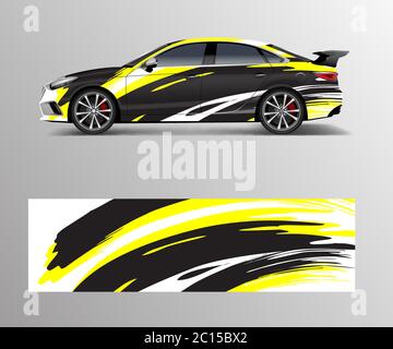 Racing car wrap design. wrap design for custom sport car. Stock Vector