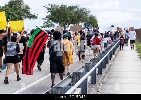 WEST PALM BEACH, FL - June 13: Black Lives Matter Protest at Okeeheelee Park on June 13, 2020 in West Palm Beach, Florida. Credit: mpi140/MediaPunch Stock Photo