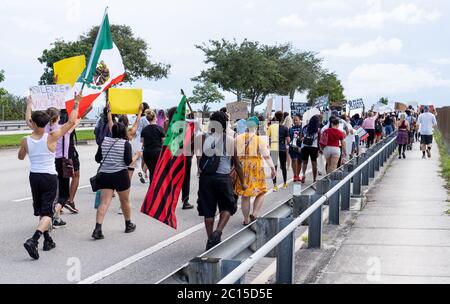 WEST PALM BEACH, FL - June 13: Black Lives Matter Protest at Okeeheelee Park on June 13, 2020 in West Palm Beach, Florida. Credit: mpi140/MediaPunch Stock Photo