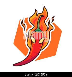 Chili cartoon logo design vector template Stock Vector