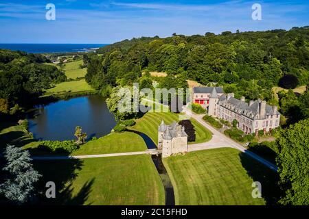 France, Normandy, Manche department, Urville-Nacqueville, Nacqueville castle and park Stock Photo