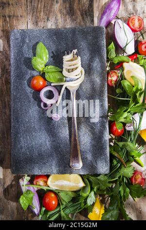 Pici, handmade spaghetti Stock Photo