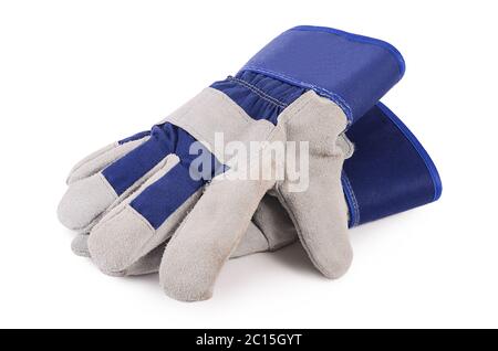 Working mens gloves on white background Stock Photo