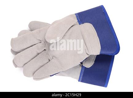Working mens gloves on white background Stock Photo