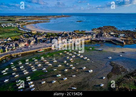 France, Normandy, Manche department, Cotentin, Barfleur, labeled Les Plus Beaux Villages de France, beaching fishing port Stock Photo