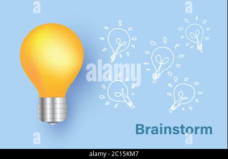 Brainstorm creative idea, Success concept, lamp vector design Stock Vector