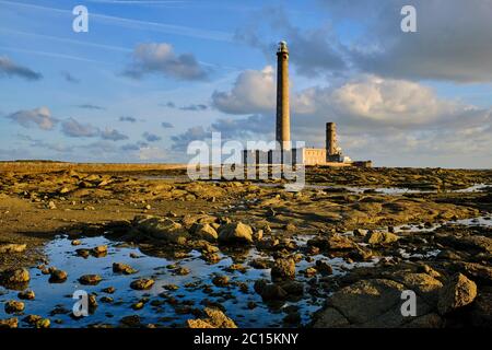 France, Normandy, Manche department, Cotentin, Gatteville-le-Phare or Gatteville-Phare, the lighthouse of Gatteville or lighthouse of Gatteville-Barfl Stock Photo