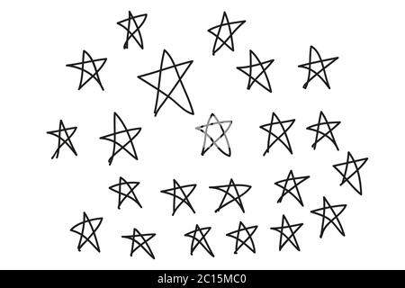 star , line drawing style,vector design Stock Vector