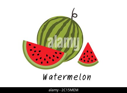 Watermelon, Fresh and juicy , vector design Stock Vector