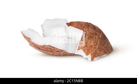 Two pieces of coconut pulp on each other Stock Photo