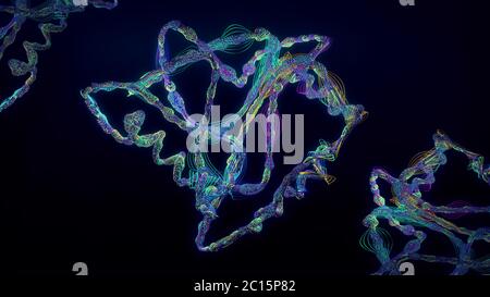 Chain of amino acid or bio molecules called protein - 3d illustration ...