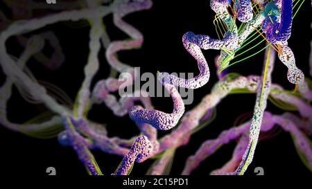 Chain of amino acid or biomolecules called protein - 3d illustration ...