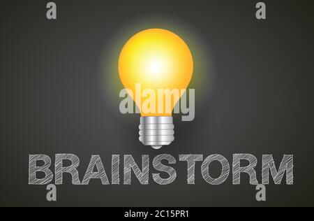 Brainstorm creative idea, Success concept, lamp vector design Stock Vector