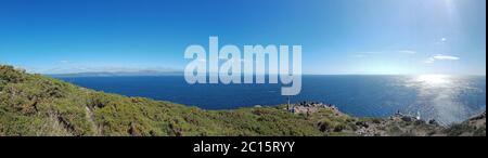 View at the Atlantic Ocean at Cabo Finisterre in Galicia in northern Spain Stock Photo