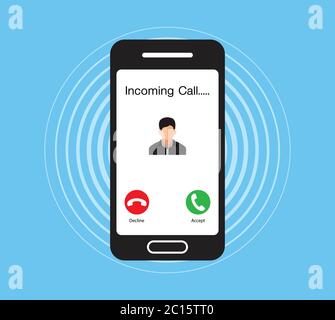 Incoming call, smartphone, Communication Connect Concept, vector design Stock Vector
