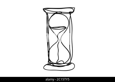 hourglass , line drawing style,vector design Stock Vector