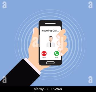 Incoming call, smartphone, Communication Connect Concept, vector design Stock Vector