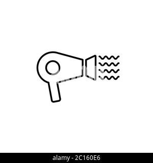 Hair Dryer icon line. Electronic blow dryer sign. Vector on isolated white background. Eps 10. Stock Vector