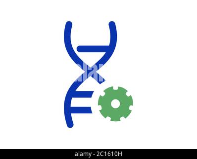 DNA Settings Medical Line Icon - Vector Transparent Background Stock Vector