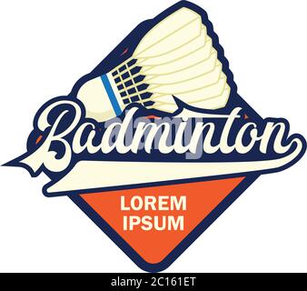 badminton icon with text space for your slogan / tag line, vector illustration Stock Vector