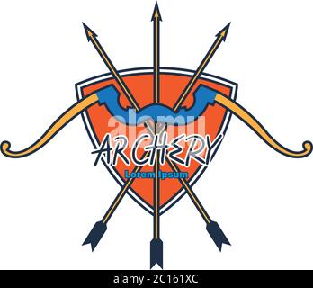 archery logo with text space for your slogan / tag line, vector illustration Stock Vector