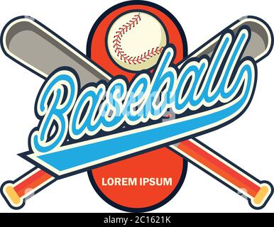 baseball logo with text space for your slogan / tag line, vector illustration Stock Vector