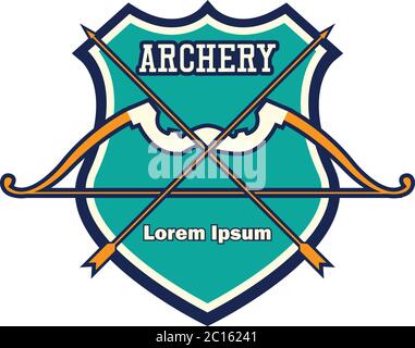 archery logo with text space for your slogan / tag line, vector illustration Stock Vector