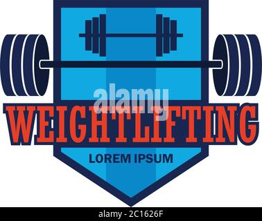 weight lifting logo with text space for your slogan / tag line, vector illustration Stock Vector