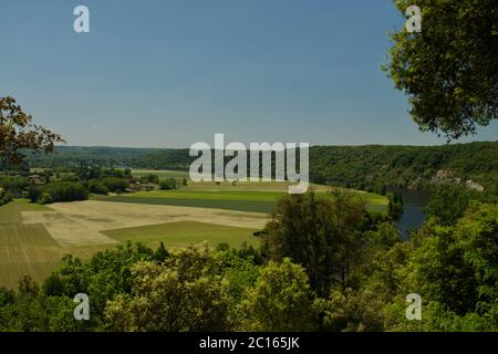 The Dordogne River viewed from the Cingle de Tremolat Stock Photo