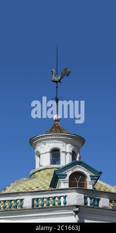 Quito, Pichincha / Ecuador - September 16 2018: View of the metal rooster on the dome of the Metropolitan Cathedral of Quito on a sunny day Stock Photo