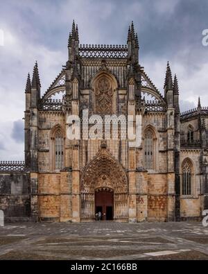 Batalha, Portugal - 'Mosteiro de Santa Maria da Vitória', Huge Gothic / 'Manuelino' Monastery in the Center Region on Portugal Stock Photo