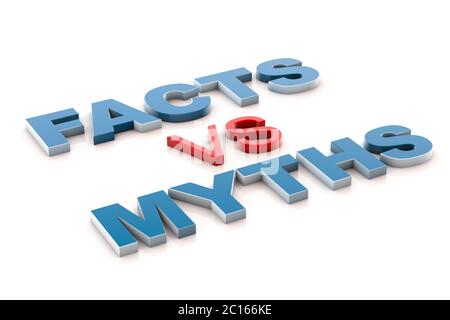 3d illustration facts vs myths Stock Photo