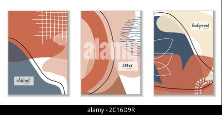 Set of background design with abstract shapes and lines. Multicolors design.Design for card, invitation, brochure, banner idea, book cover,booklet etc Stock Vector