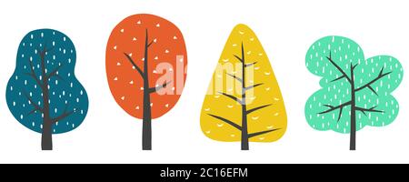 Abstract colorful trees. Vector illustration. Stock Vector