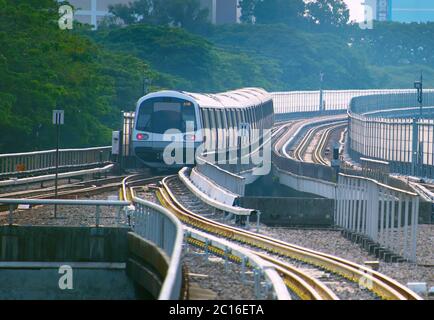 Underground train in Singapore Stock Photo