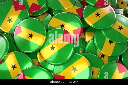 Sao Tome and Principe Badges Background Stock Photo