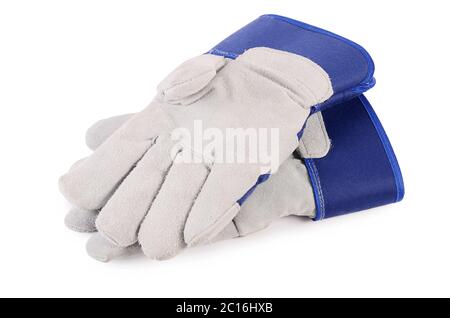 Working mens gloves on white background Stock Photo