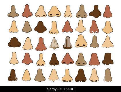 Vector nose cartoon set. Variety of noses for cartoon character ...