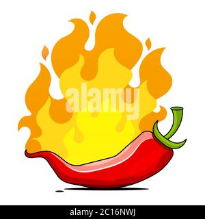 Hot pepper, vector illustration Suitable For Greeting Card, Poster Stock Vector