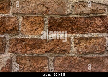 Distressed Wall With Broken Bricks Texture Stock Photo
