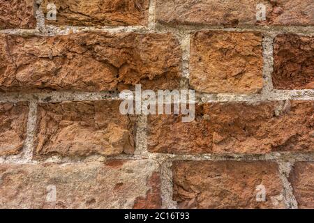 Distressed Wall With Broken Bricks Texture Stock Photo