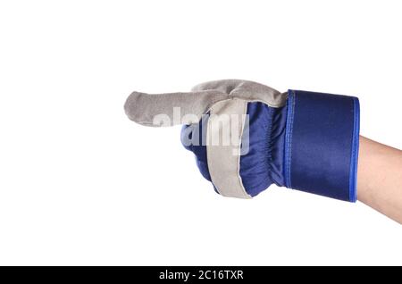 Working mens gloves on white background Stock Photo