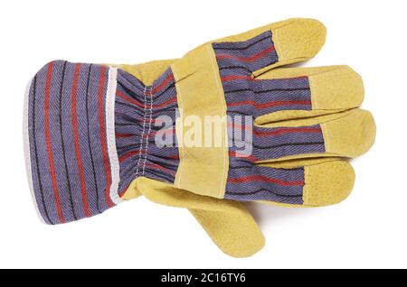 Working mens gloves on white background Stock Photo
