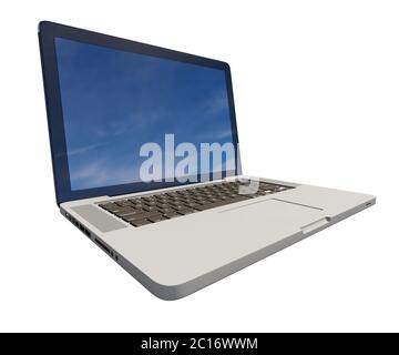 Laptop with Blank Screen Stock Photo