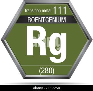 Roentgenium symbol. Element number 111 of the Periodic Table of the ...