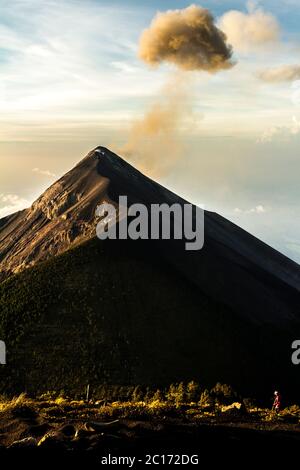 Explosion of Fuego volcano in Guatemala Stock Photo
