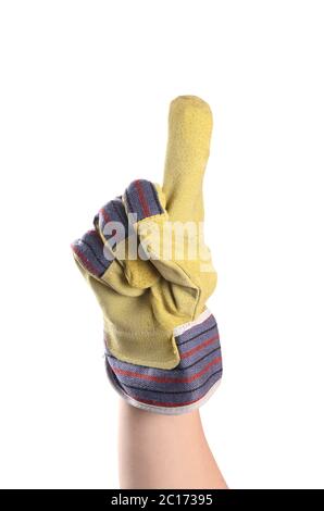 Working mens gloves on white background Stock Photo