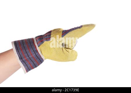 Working mens gloves on white background Stock Photo